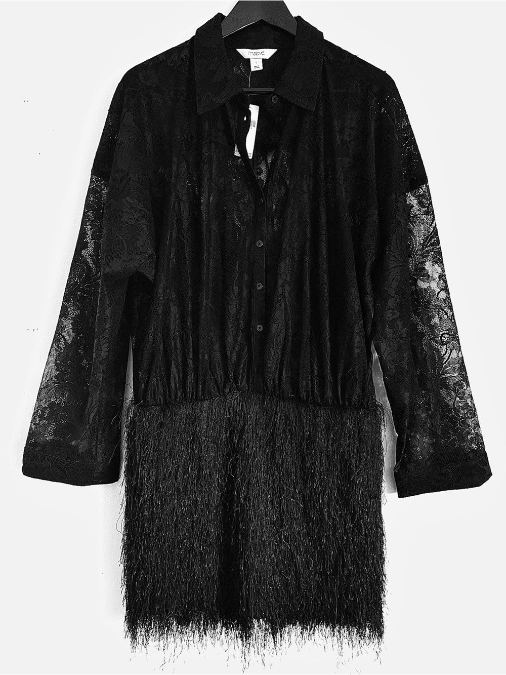 NWT Anthropologie Maeve Fringe Twofer Mini Shirtdress Size L - Picture 6 of 16